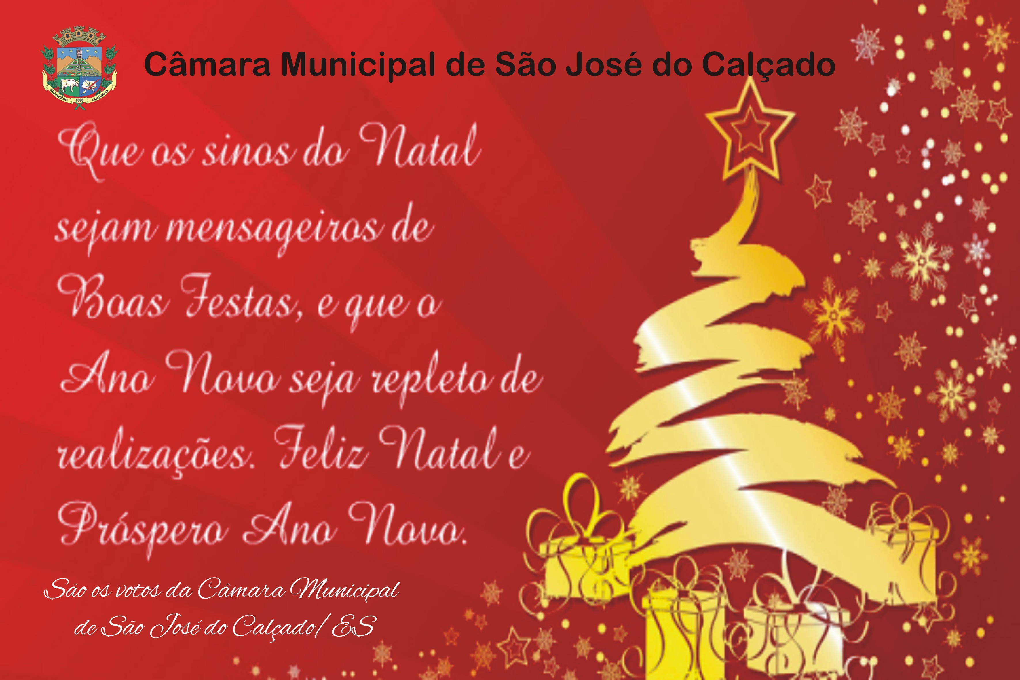 Mensagem de Natal e Ano Novo a população de São José do Calçado/ES