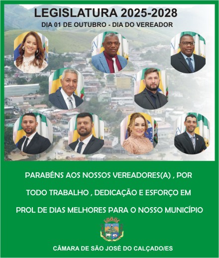 DIA 01 DE OUTUBRO DIA DO VEREADOR