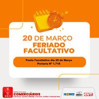 Ponto Facultativo dia 20 de Março de 2026